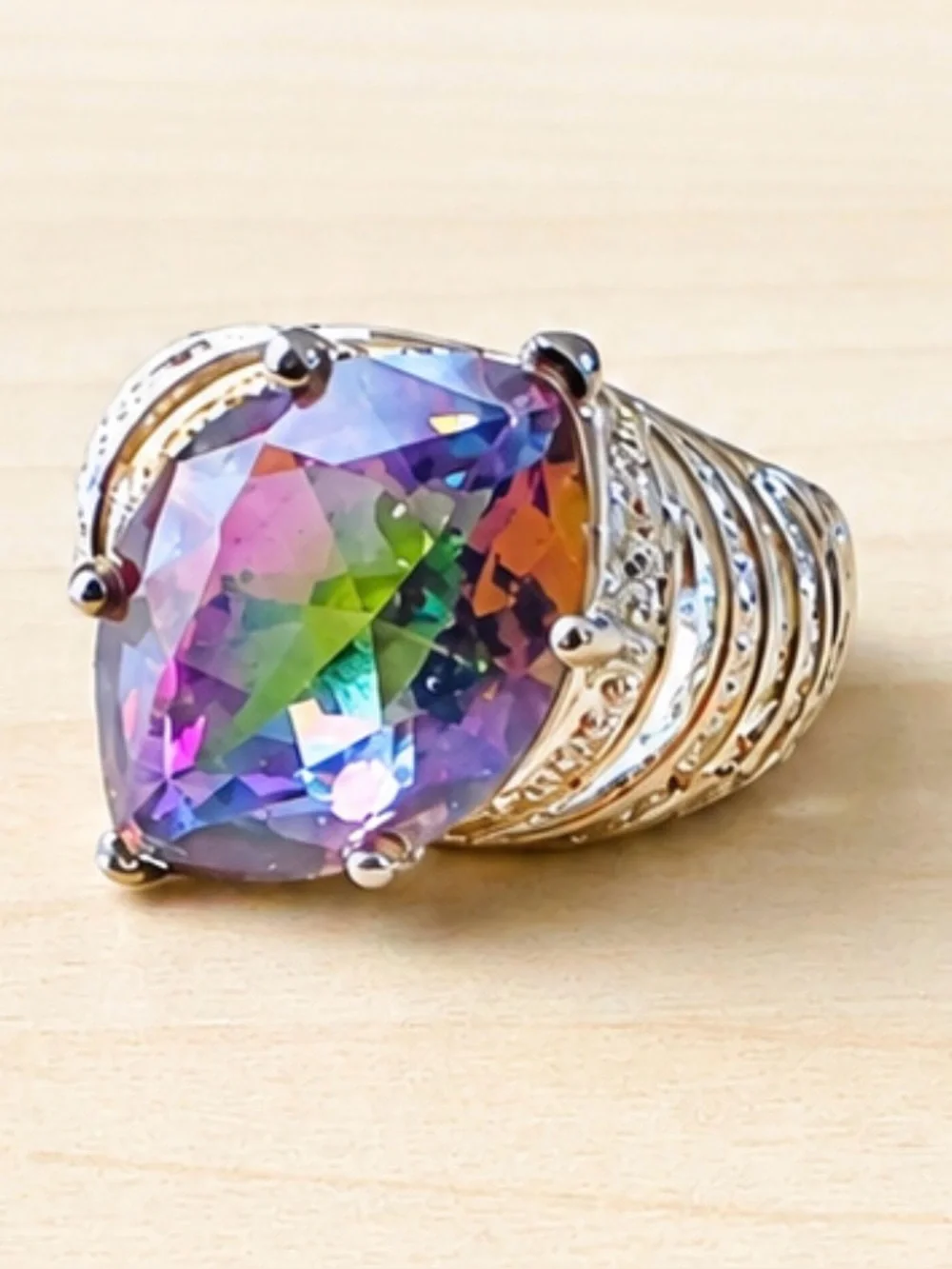 Mystic Topaz Multi-Color Statement Ring - Women Jewelry